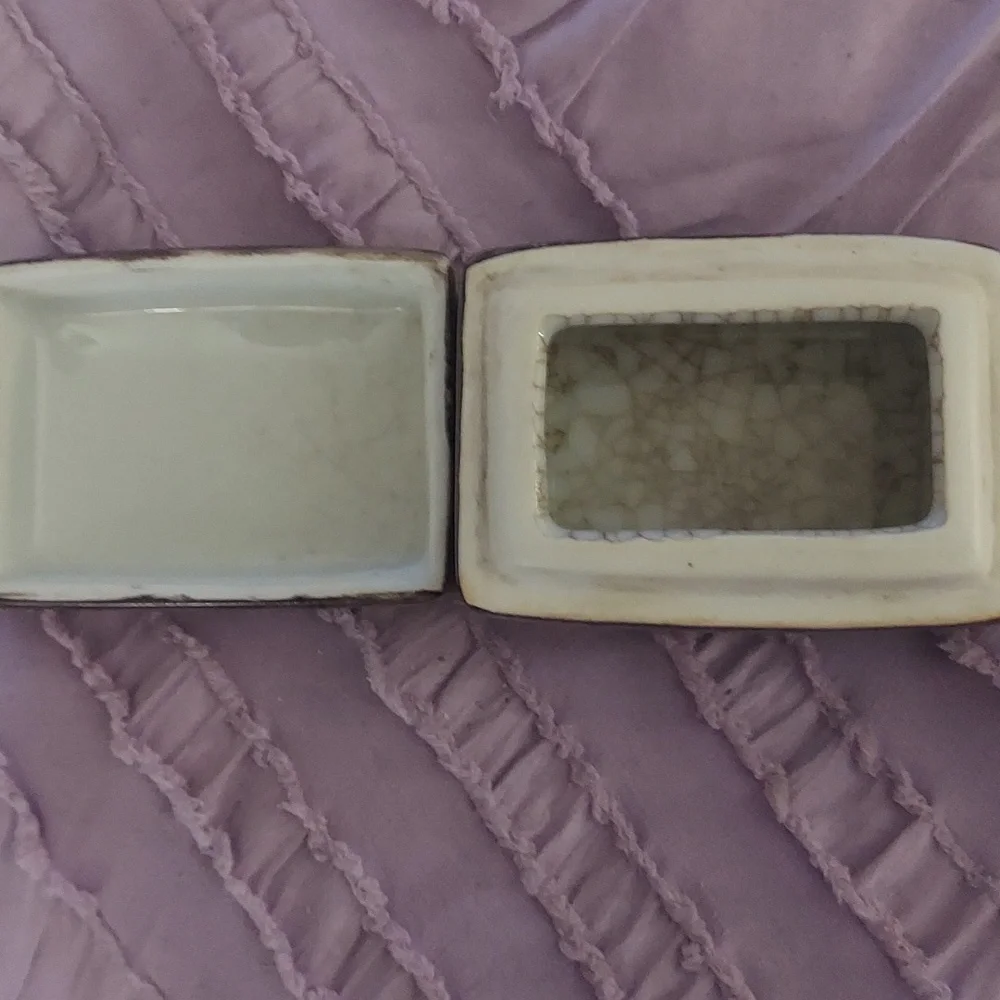Homart Rectangle Tray Trinket Jewelry Letter Postale Porcelain Box